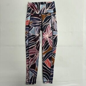 Sweaty Betty Super Sculpt Leggings XS Floral Print 7/8 Length Pocket Yoga Gym